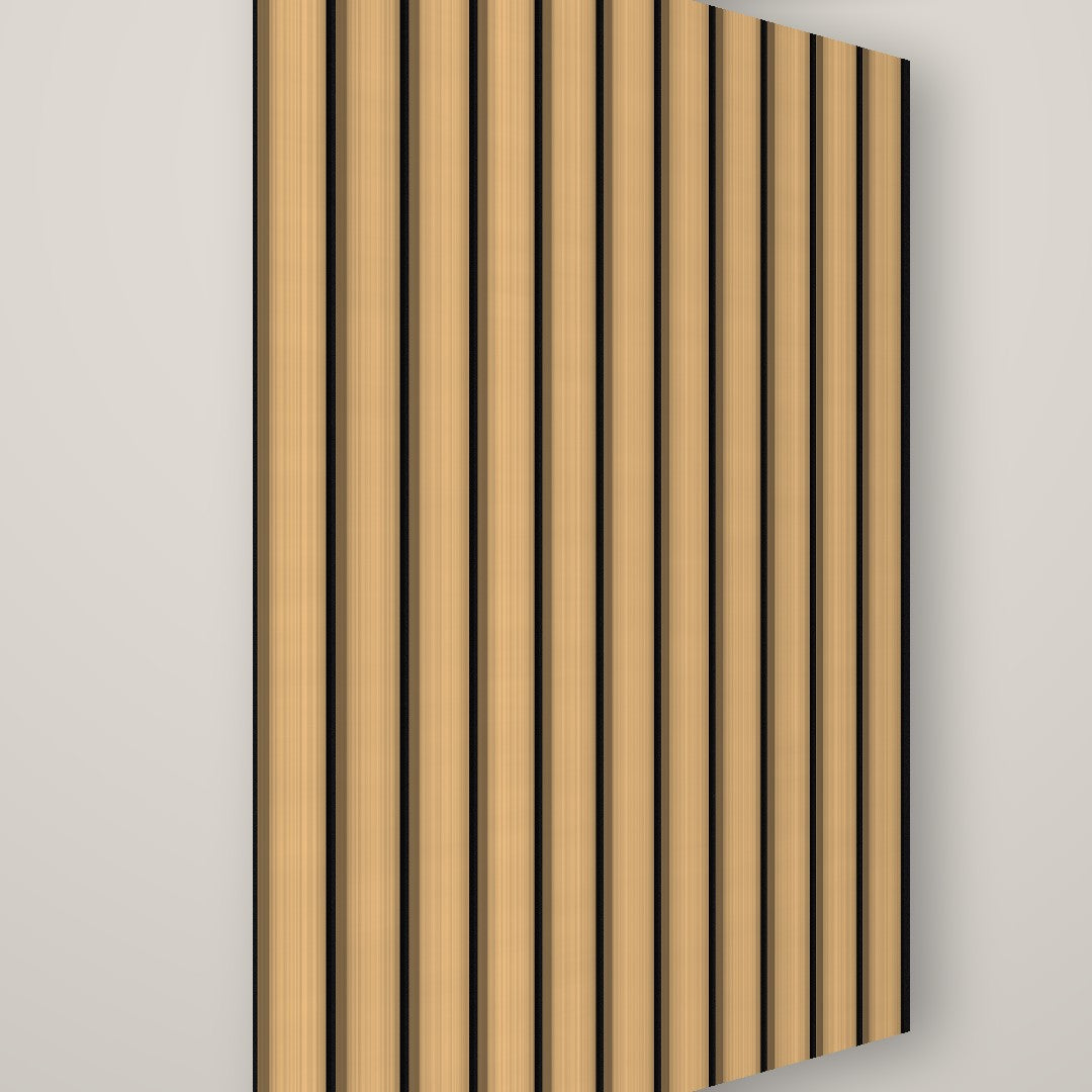 Mesa Ribbed Wall Panel – Light Oak